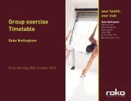 Group exercise Timetable - Roko Health Clubs