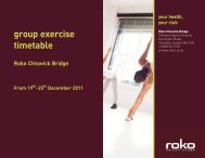 group exercise timetable - Roko Health Clubs