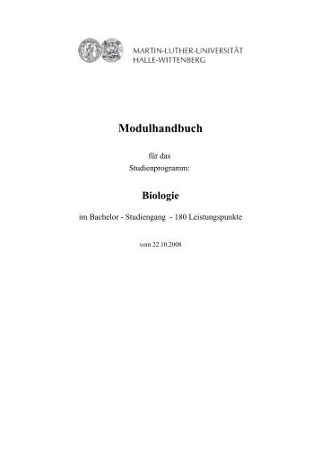 Modulhandbuch - Fachbereich Biologie der Uni Halle-Wittenberg