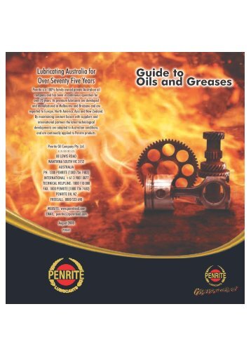 Guide to Oils and Greases - Penrite Oil