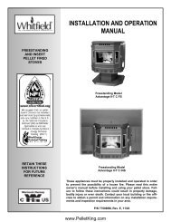 INSTALLATION AND OPERATION MANUAL - Wood Pellet Stoves