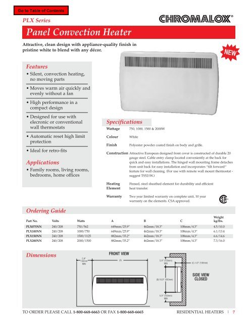 TWH Series Fan Forced Wall Insert Heater