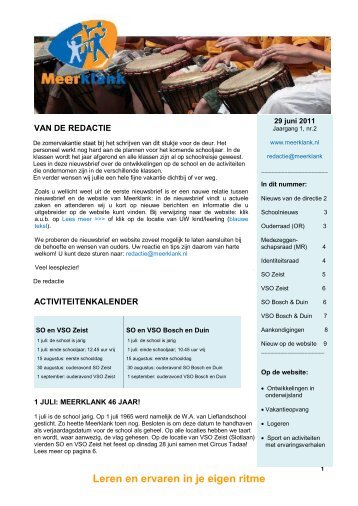 Digitale nieuwsbrief nr. 2 (juni 2011) - Meerklank