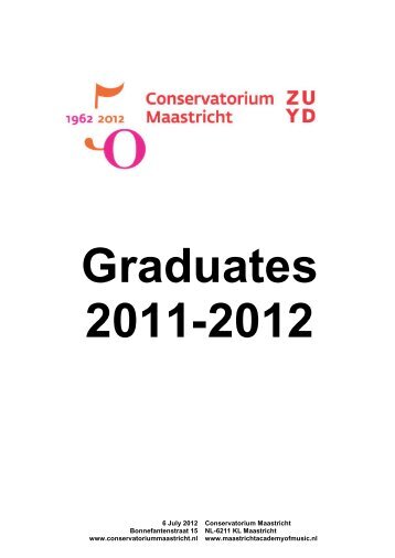 Graduates 2011/2012 - Conservatorium Maastricht