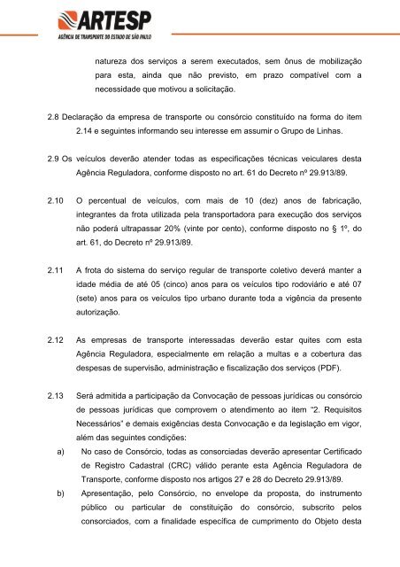 comunicado da convocação pública 02/2012 - Artesp