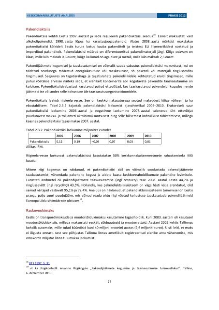 KESKKONNAKULUTUSTE ANALÜÜS - Keskkonnaministeerium