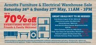 Arnotts Furniture & Electrical Warehouse Sale - ESB Retired Staff ...