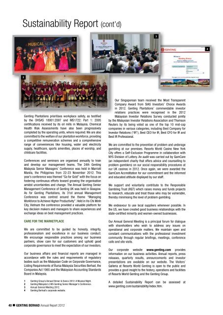 Sustainability Report - Genting Group