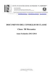 DOCUMENTO DEL CONSIGLIO DI CLASSE Classe 5B ... - IIS-Newton