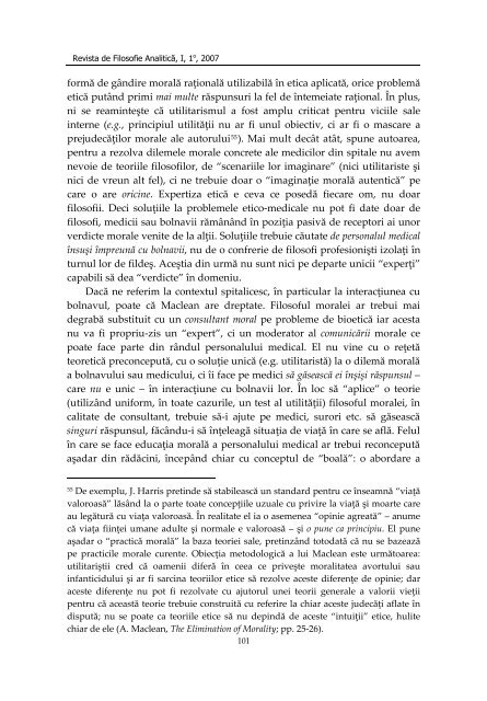 este etica aplicatÄ o aplicare a eticii? - Societatea RomÃ¢nÄ de ...