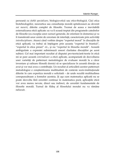 este etica aplicatÄ o aplicare a eticii? - Societatea RomÃ¢nÄ de ...