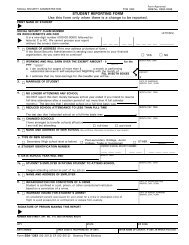 Student Reporting Form - Social Security