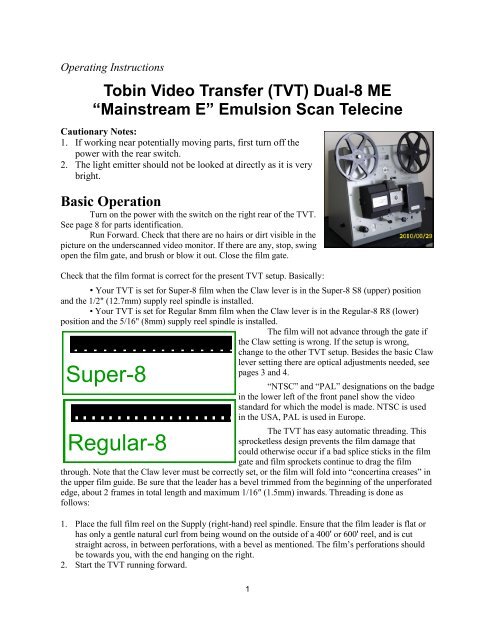 Regular-8 Super-8 - Tobin Cinema Systems, Inc.