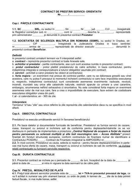 Contract de prestari servicii - Societatea de Scleroza Multipla din ...