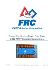 Power Distribution Board Data Sheet 2012 FIRST Robotics ...