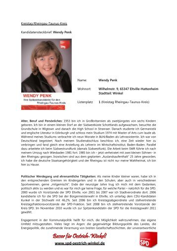 Steckbrief Wendy Penk - SPD Oestrich-Winkel