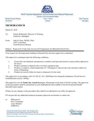 MEMORANDUM - Environmental Health Section