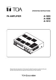 PA AMPLIFIER A-1706 A-1712 A-1724 - TOA CHINA LIMITED.