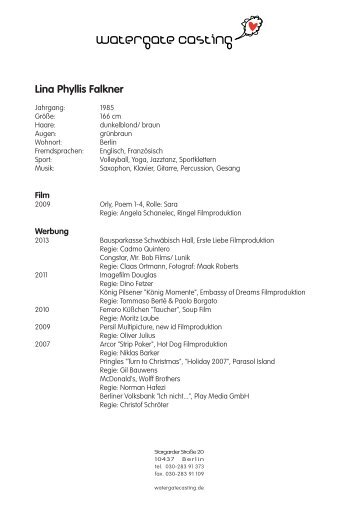 Lina Phyllis Falkner - watergate casting