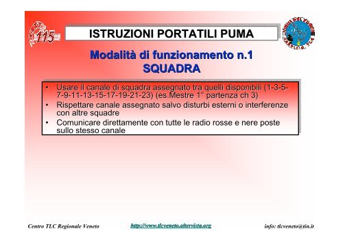 1 squadra - 2 squadra/trasponder - Centro TLC Veneto - Altervista