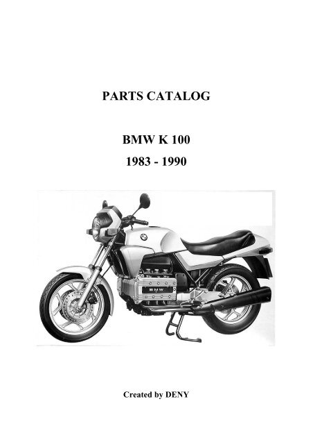 BMW K100 1983-90 Parts Catalog ENG by DENY - K100.biz