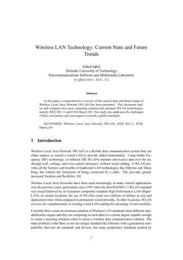 Wireless LAN Technology: Current State and Future Trends - TML