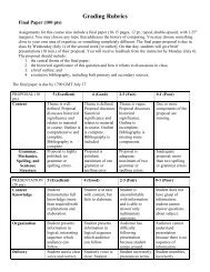 Grading Rubrics