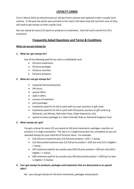 full details plus T&amp;Cs - At One Day Spa