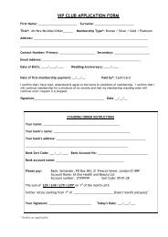 VIP CLUB APPLICATION FORM - At One Day Spa