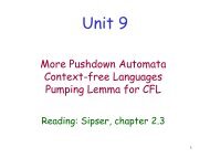 Pushdown Automaton: CFL and the pumping lemma