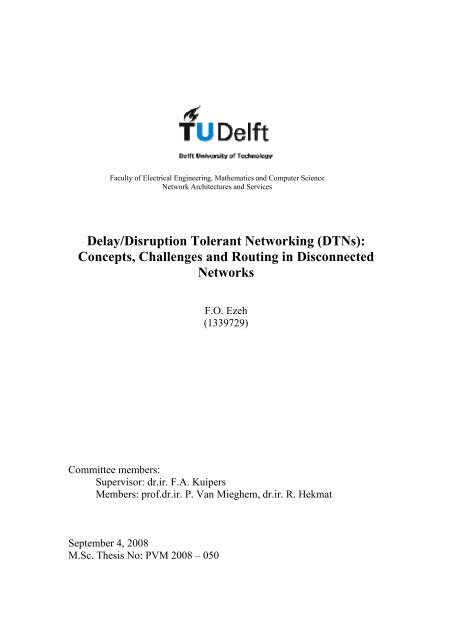 Delay/Disruption Tolerant Networks - NAS - TU Delft