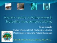 Hawaii's update on ballast water & biofouling management activities