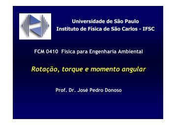 RotaÃ§Ã£o, torque e momento angular - IFSC