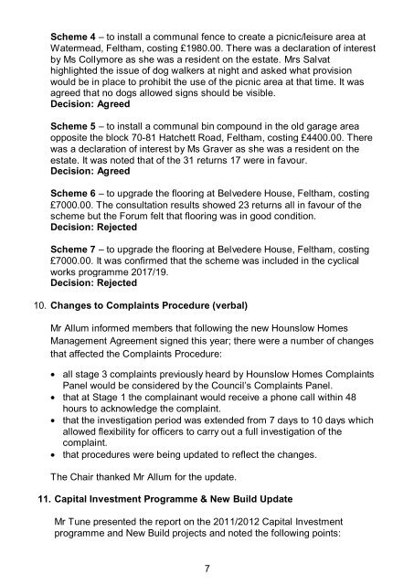 7 West Area Tenancy And