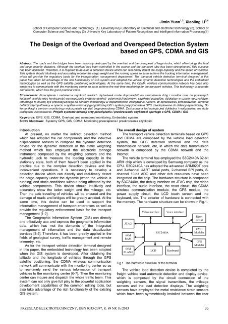 The Design of the Overload and Overspeed Detection System based ...