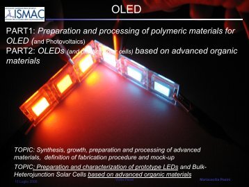 Preparation and processing of polymeric materials for OLED ... - Ismac