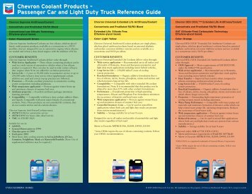 Chevron Coolant Reference Guide - CBS Parts Ltd.