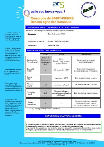 Réseau ligne des bambous 2010 modifiée - Veolia Eau Réunion