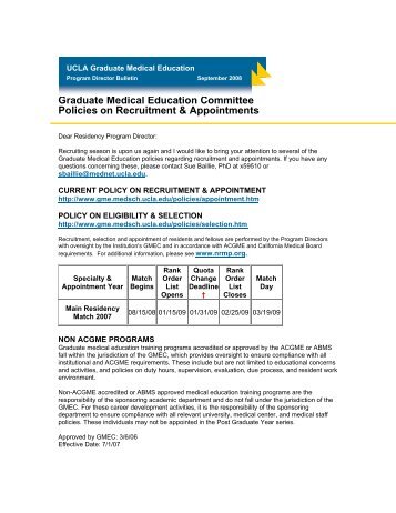 GME e-bulletin - Graduate Medical Education - UCLA