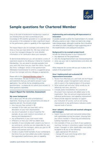 Sample questions for Chartered Member - CIPD