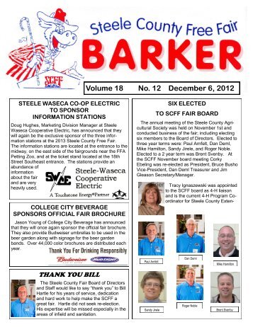 Volume 18 No. 12 December 6, 2012 - Steele County Free Fair