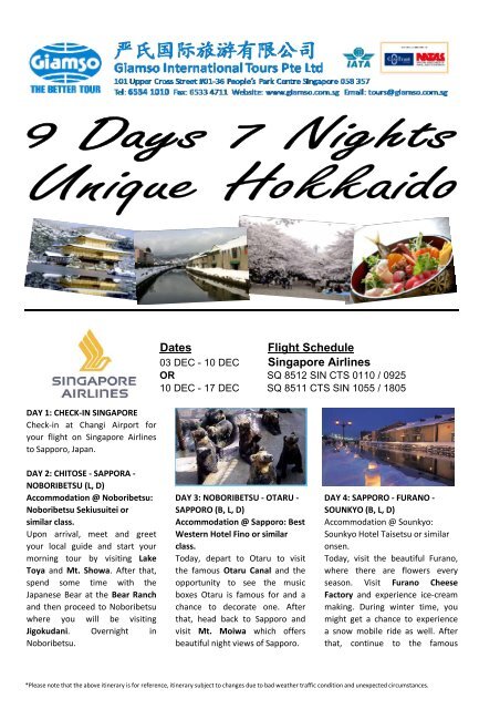 Dates Flight Schedule Singapore Airlines - Tour Packages NATAS ...
