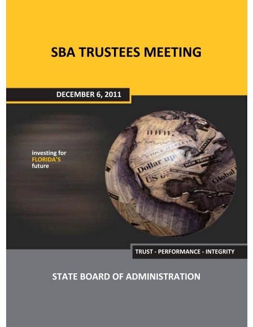 Agenda &amp; Meeting Items - Florida State Board of Administration