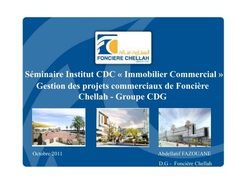 Gestion des projets commerciaux de FonciÃ¨re Chellah - Institut CDG