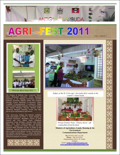 Read the Agri-fest Newsletter - Antigua & Barbuda