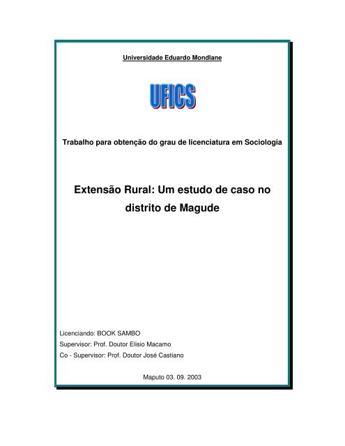 ExtensÃ£o Rural em MoÃ§ambique - adelinotorres.com