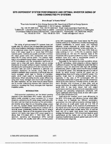 site-dependent system performance and optimal inverter sizing of ...