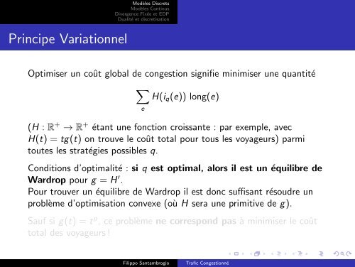 Une thÃ©orie continue pour les Ã©quilibres de Wardrop : jeux, calcul ...