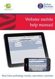 Webster mobile help manual - Sullivan Nicolaides Pathology