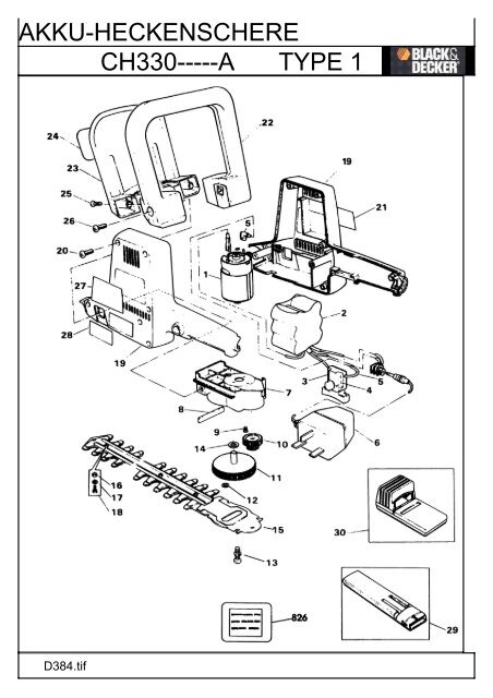 Black und Decker Ersatzteilliste,ch_330_a_type1_akku - Ersatzteilplan